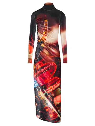 JEAN PAUL GAULTIER PIGALLE LONG DRESSE WOMAN BLACK IN VELVET