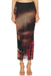 Jean Paul Gaultier Pigalle  Long Skirt Woman Black In Polyamide In Black  Red  Orange  & Blue