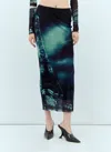 Jean Paul Gaultier Pigalle Long Skirt Woman Navy In Polyamide In Navy