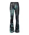 Jean Paul Gaultier Pigalle Mesh Flare Printed Trouser In Black