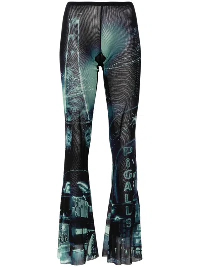 JEAN PAUL GAULTIER PIGALLE-PRINT FLARED TROUSERS
