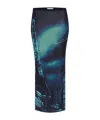 Jean Paul Gaultier Pigalle Long Skirt Woman Navy In Polyamide In Blue