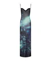 Jean Paul Gaultier Printed Tulle Maxi Dress In Black