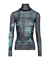 Jean Paul Gaultier Pigalle-print Mesh T-shirt In Black