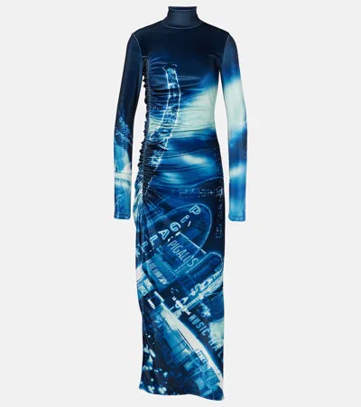 JEAN PAUL GAULTIER PIGALLE PRINTED VELVET MAXI DRESS