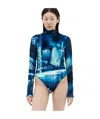 Jean Paul Gaultier Women Pigalle Velvet Bodysuit In Blue