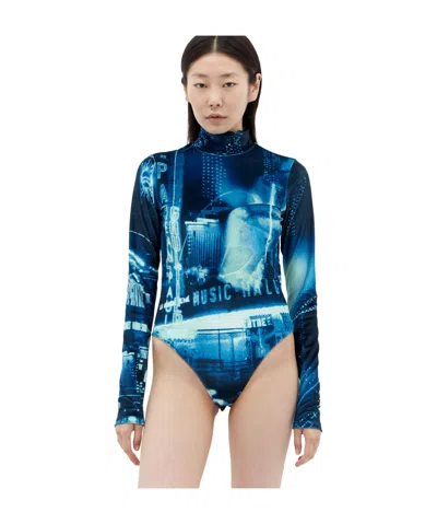 Jean Paul Gaultier Pigalle Tights In Blue