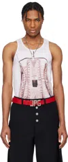 Jean Paul Gaultier Pink 'the Corset Trompe-l'oeil' Tank Top In 260100-dustypink/whi