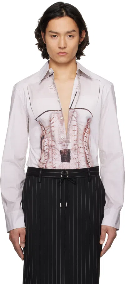 Jean Paul Gaultier Pink 'the Trompe-l'œil Corset' Shirt In 260100-dustypink/whi