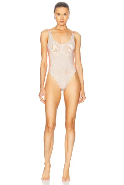 JEAN PAUL GAULTIER PINSTRIPE BODY MORPHING ONE PIECE
