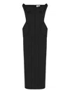 Jean Paul Gaultier Pinstripe Midi Dress In Black