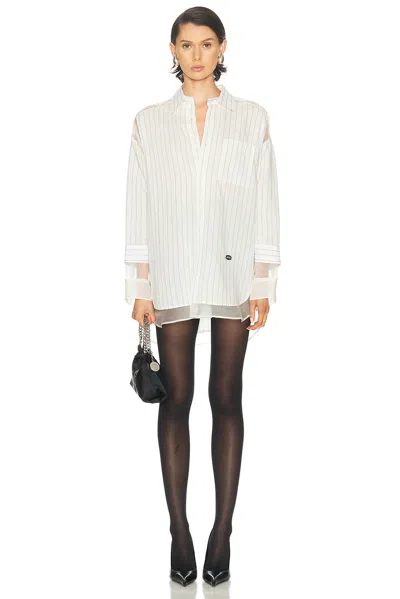 Jean Paul Gaultier Pinstripe Petit Grand Shirt In White