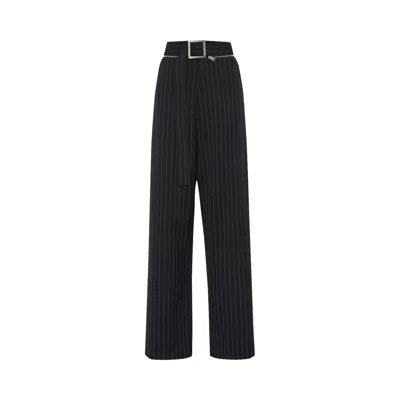 Pre-owned Jean Paul Gaultier Pinstripe Tailored Trouser 'black/white' | Women's Size 34