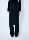 Jean Paul Gaultier Women Pinstriped Tailored Pants With Skirt Overlay In Black