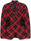 Jean Paul Gaultier Tartan Tailored Jacket In Rot