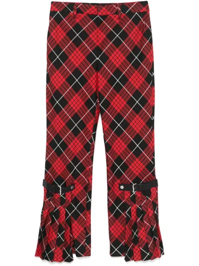Jean Paul Gaultier Plaid-check Trousers In Red Black White