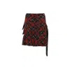 Jean Paul Gaultier Pleated Mesh Short Skirt Printed Distorted Tartan In Red