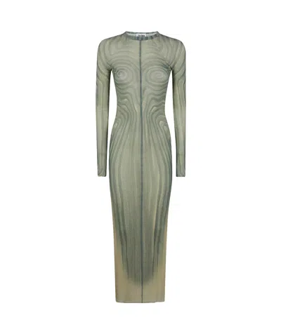 JEAN PAUL GAULTIER SPIRAL-PRINT MAXI DRESS