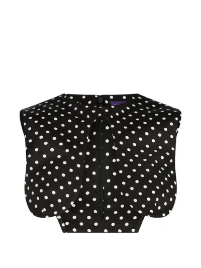 Jean Paul Gaultier Polka Dot Asymmetric Top In Black