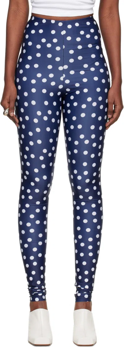 Jean Paul Gaultier Polka Dot Leggings In Blue