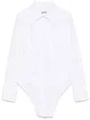 Jean Paul Gaultier Poplin Bodysuit In White