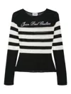 Jean Paul Gaultier Logo-embroidered Striped Jumper In Negro