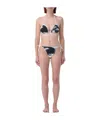 Jean Paul Gaultier Black 'the Eyes And Lips' Bikini In Nude