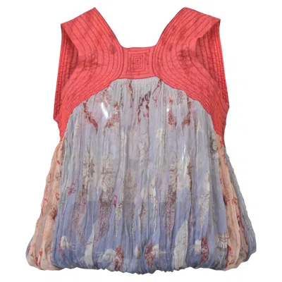 Jean Paul Gaultier Printed Blouse In Red Silk