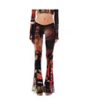 Jean Paul Gaultier Red Pigalle Mid-rise Flared Trousers In Black