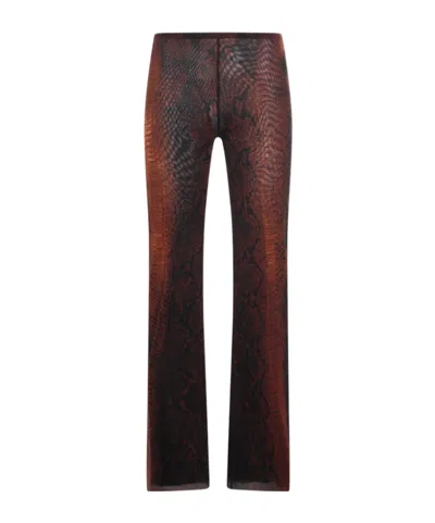 Jean Paul Gaultier Printed Casual Pants In Brown