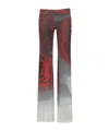 Jean Paul Gaultier Floral Mesh Flared Trousers Stretch In Gray