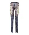Jean Paul Gaultier Printed Medallion Mesh Trouser In Multi