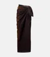 Jean Paul Gaultier Brown Pareo Printed Wood Cover-up Skirt In Brown