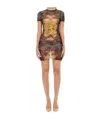 Jean Paul Gaultier Printed Crew Neck Dress In Multi