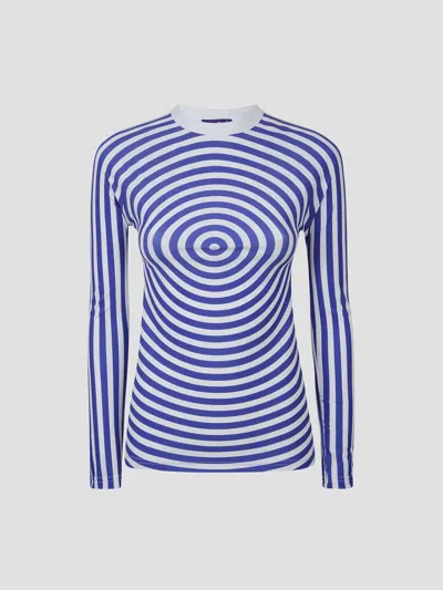 Jean Paul Gaultier Printed Crewneck Top In Multi