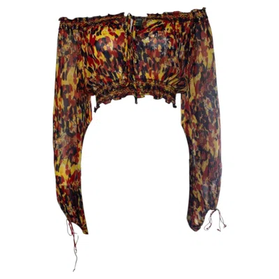 Pre-owned Jean Paul Gaultier , Printed Crop Top In Brown