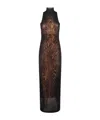 Jean Paul Gaultier Women Long Dress Double Layer Printed Wood In Brown
