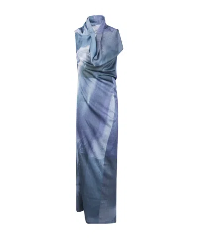 Jean Paul Gaultier Printed Dress In Blue