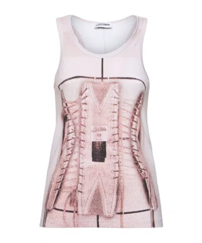 Jean Paul Gaultier Printed Elastic Vest In Multi