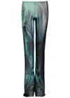 Jean Paul Gaultier Printed Flared-leg Mesh Trousers In Multi