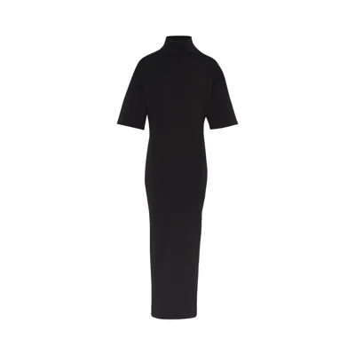 Pre-owned Jean Paul Gaultier Printed High Neck Long Dress 'black/dark Grey' | Women's Size M