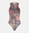 Jean Paul Gaultier Printed Jersey Bodysuit In Multicoloured