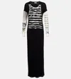 JEAN PAUL GAULTIER PRINTED JERSEY MAXI DRESS