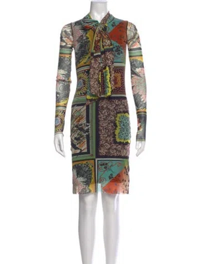 Pre-owned Jean Paul Gaultier Printed Knee-length Dress In Green