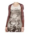 Jean Paul Gaultier Cartouche Mesh Long Sleeve Shawl In Nude