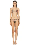 Jean Paul Gaultier Printed Marini?re Grape Bikini Set In Brown