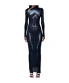Jean Paul Gaultier Printed Maxi Dress In Blue