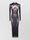Jean Paul Gaultier Womens Black Brown Printed Long-sleeves Woven Jumpsuit Xs