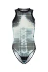 Jean Paul Gaultier Sheer X-ray Print Sleeveless Bodysuit