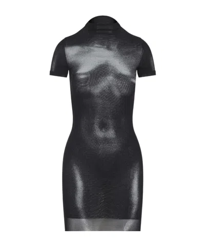 JEAN PAUL GAULTIER PRINTED MESH DRESS